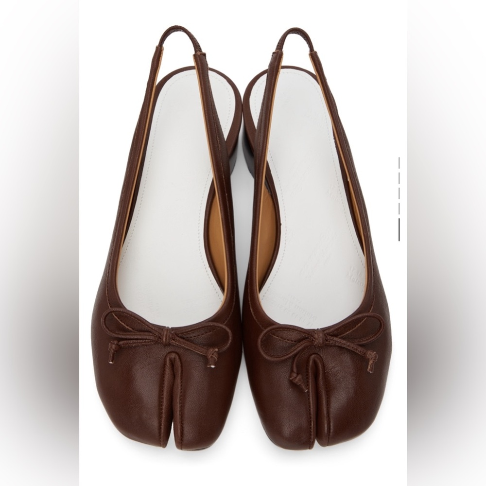 MAISON MARGIELA Brown Tabi Slingback Heels $790 sz38